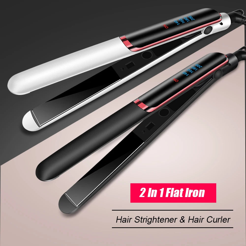 Professional Hair Straightener Curler Electric Splint Flat Iron Negative Ion Straight Curling Iron Plates Corrugation Hair Care