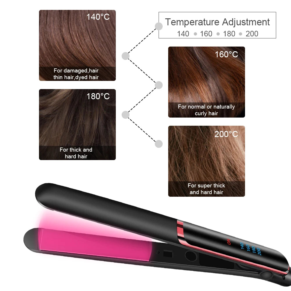 Professional Hair Straightener Curler Electric Splint Flat Iron Negative Ion Straight Curling Iron Plates Corrugation Hair Care