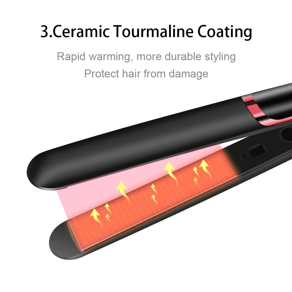 Professional Hair Straightener Curler Electric Splint Flat Iron Negative Ion Straight Curling Iron Plates Corrugation Hair Care