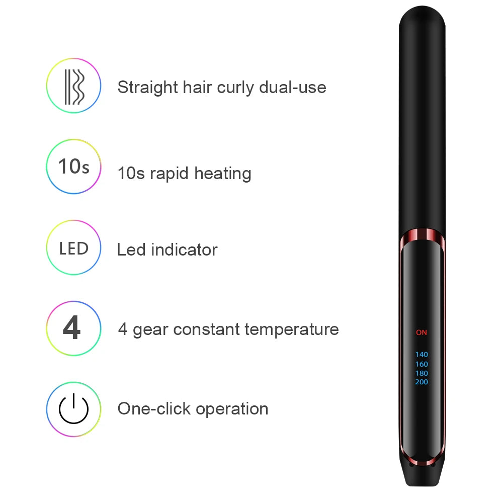 Professional Hair Straightener Curler Electric Splint Flat Iron Negative Ion Straight Curling Iron Plates Corrugation Hair Care