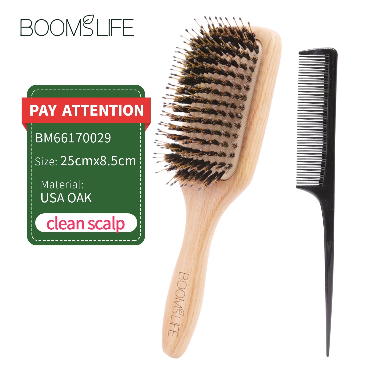 Boar Bristle HairBrush Wood