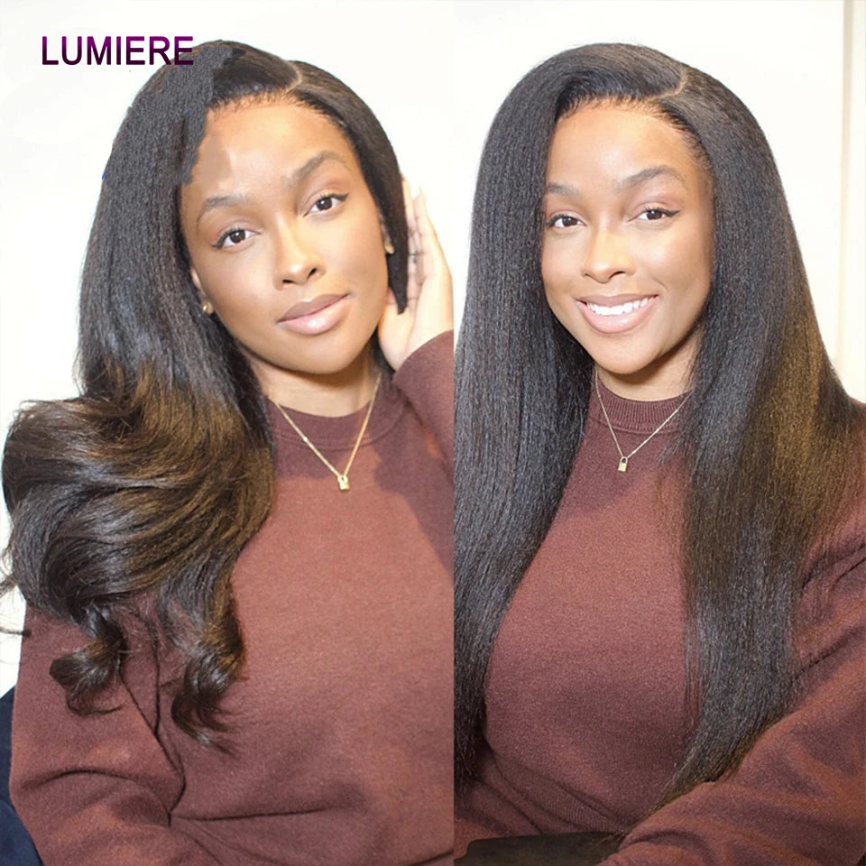 40" Kinky Straight Hair Bundles Virgin Human Hair Weave Bundles 1/3/4 PCS Brazilian Yaki Thick End