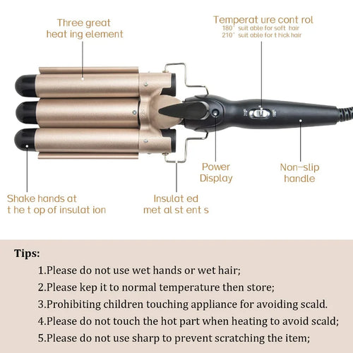 1-Inch 3-Barrel Curling Iron — Ceramic