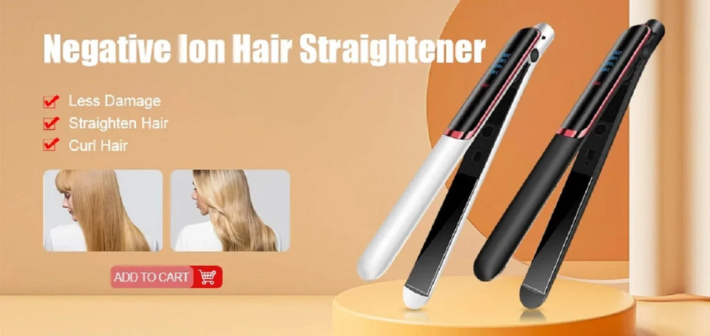 Professional Hair Straightener Curler Electric Splint Flat Iron Negative Ion Straight Curling Iron Plates Corrugation Hair Care