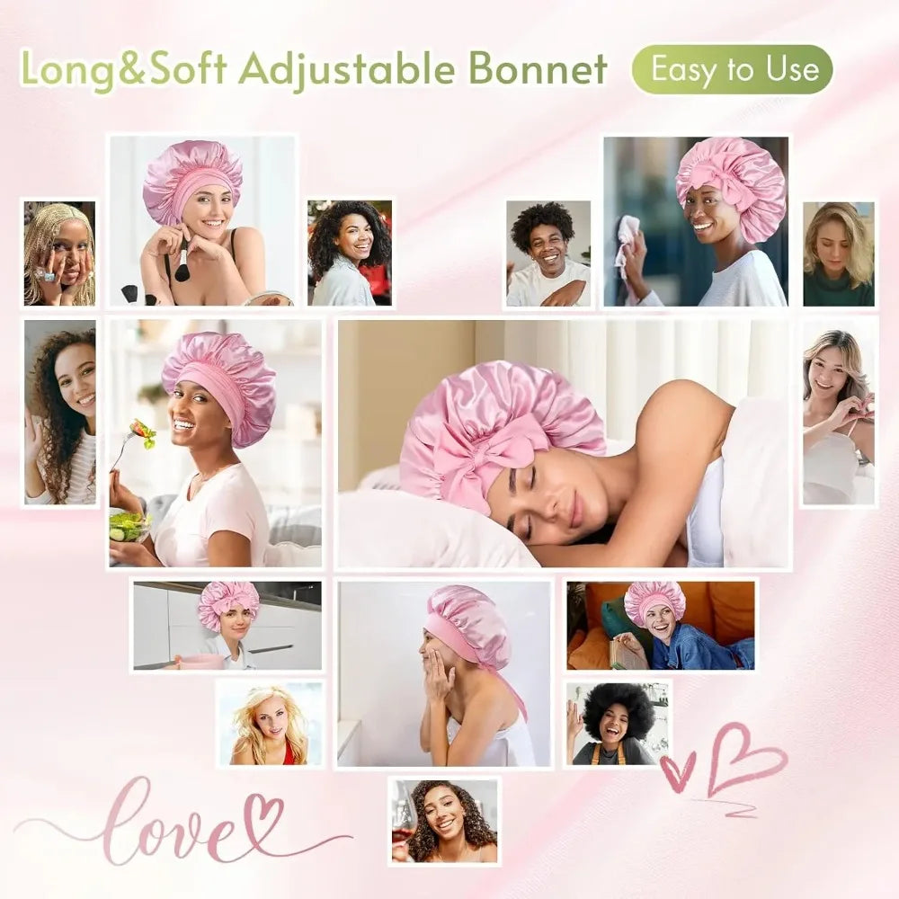 Satin Bonnet Silk Bonnet Adjustable
