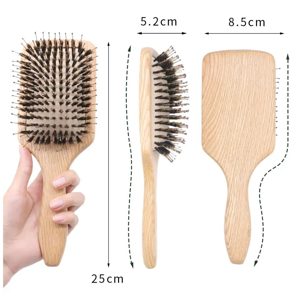 Boar Bristle HairBrush Wood