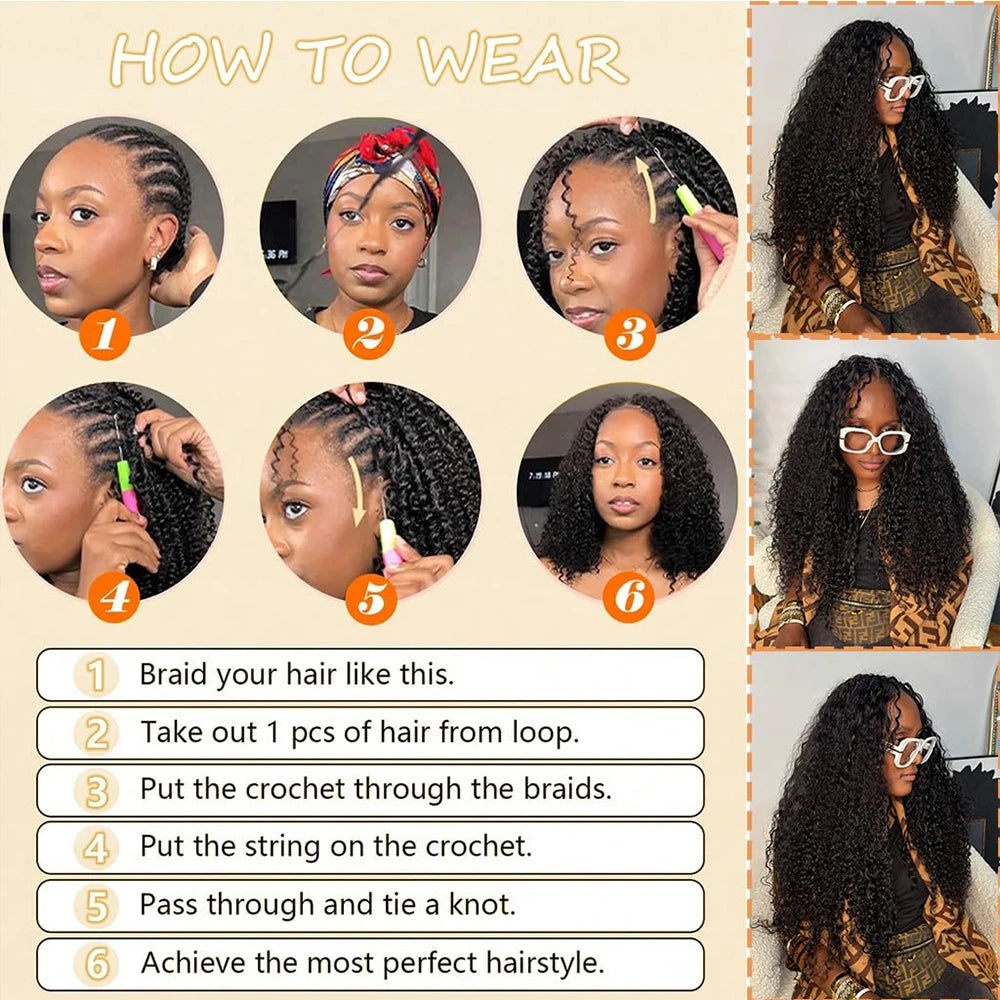 Kinky Curly Miracle Knots Human Crochet Human Hair For Braiding Boho Braids Pre-Separated Feather 100% Human Hair Extensions