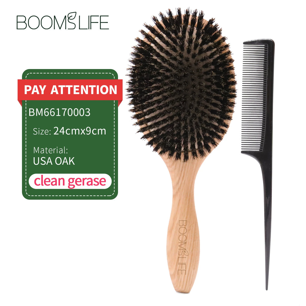 Boar Bristle HairBrush Wood