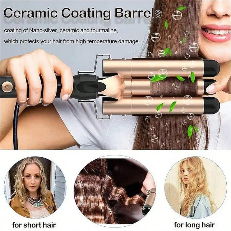 1-Inch 3-Barrel Curling Iron — Ceramic
