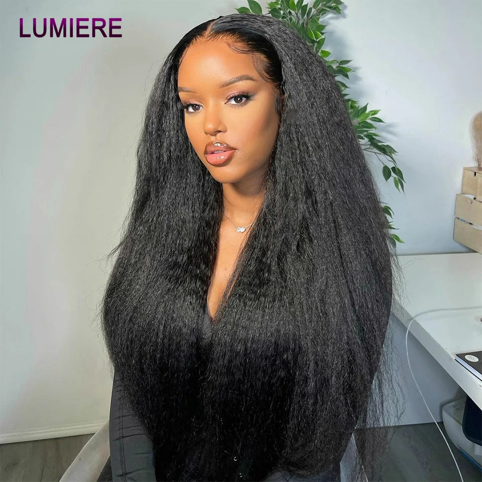 40" Kinky Straight Hair Bundles Virgin Human Hair Weave Bundles 1/3/4 PCS Brazilian Yaki Thick End
