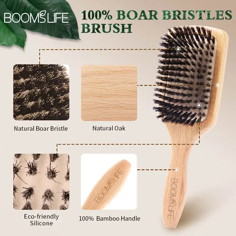 Boar Bristle HairBrush Wood