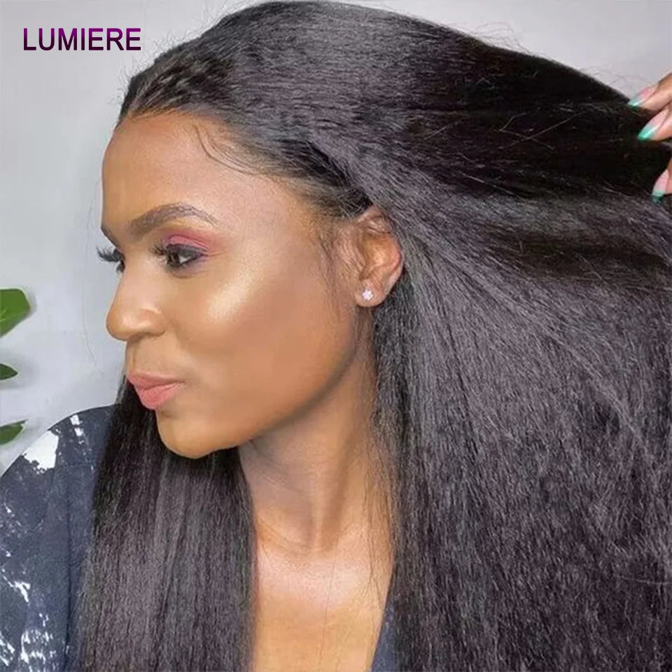 40" Kinky Straight Hair Bundles Virgin Human Hair Weave Bundles 1/3/4 PCS Brazilian Yaki Thick End