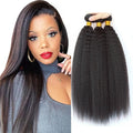 Kinky Straight Human Hair Bundles Peruvian Hair Weave Bundles Yaki Sew In Hair Extensions 3- 4 Bundles Virgin Hair Weft
