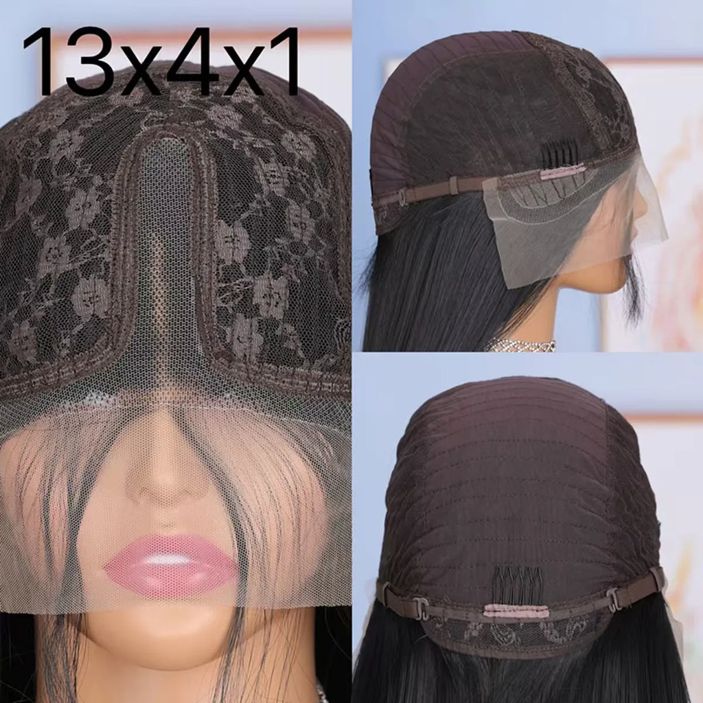 Soft 13X4X1 HD Lace Front Wig Synthetic Body Wave Prepluck Hairline Glueless Wigs