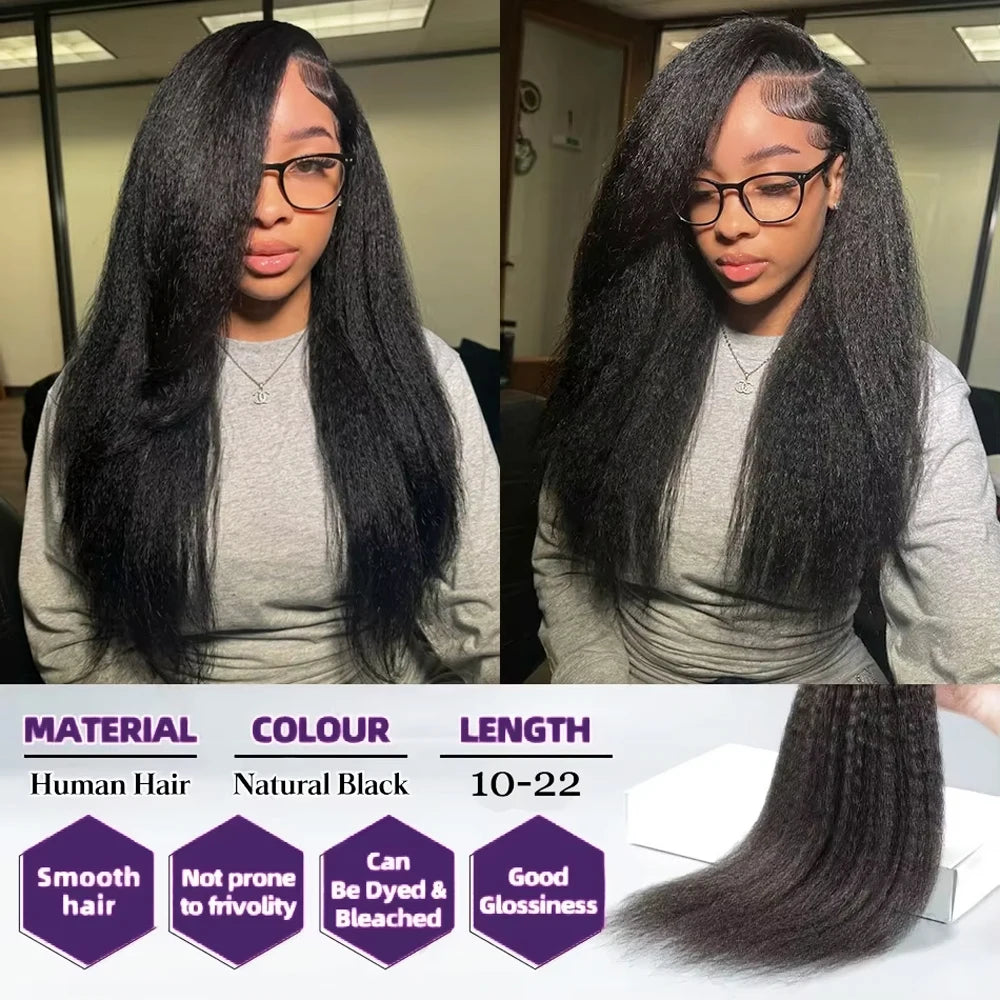 Kinky Straight Human Hair Bundles Peruvian Hair Weave Bundles Yaki Sew In Hair Extensions 3- 4 Bundles Virgin Hair Weft
