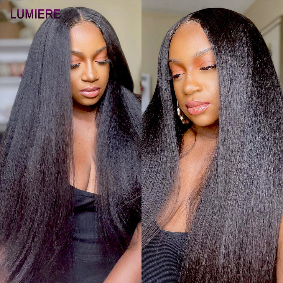 40" Kinky Straight Hair Bundles Virgin Human Hair Weave Bundles 1/3/4 PCS Brazilian Yaki Thick End