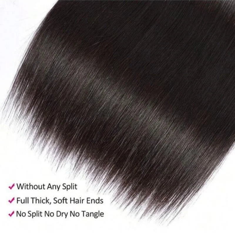 16- 42 Inch Straight Human Hair Bundles Natural Brazilian Virgin Hair 1/3/4 Bundles Hair Extensions Double Weft Wet And Wavy