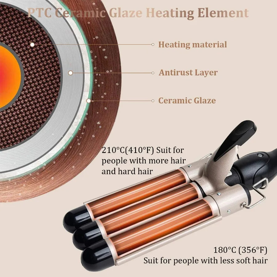 1-Inch 3-Barrel Curling Iron — Ceramic