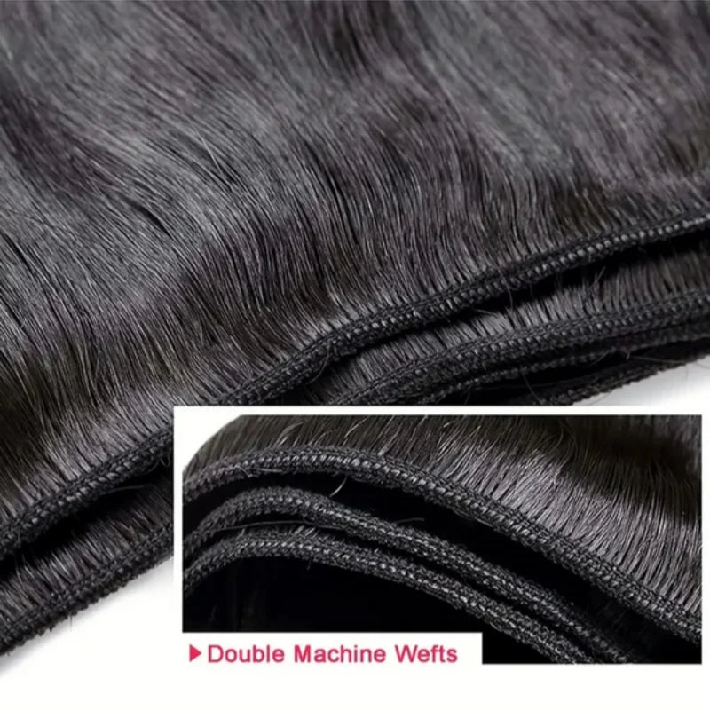 16- 42 Inch Straight Human Hair Bundles Natural Brazilian Virgin Hair 1/3/4 Bundles Hair Extensions Double Weft Wet And Wavy