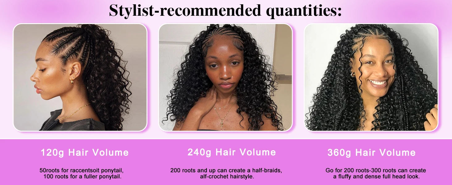 Kinky Curly Miracle Knots Human Crochet Human Hair For Braiding Boho Braids Pre-Separated Feather 100% Human Hair Extensions