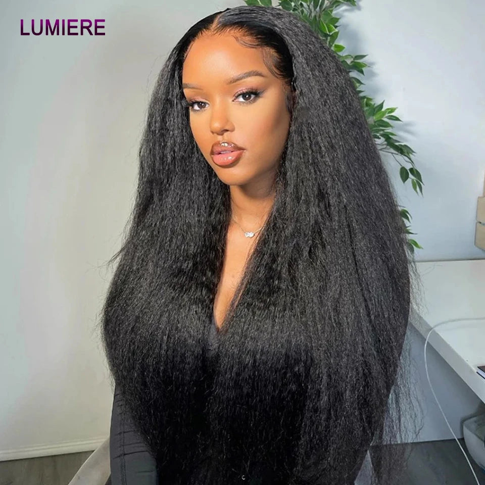 40" Kinky Straight Hair Bundles Virgin Human Hair Weave Bundles 1/3/4 PCS Brazilian Yaki Thick End