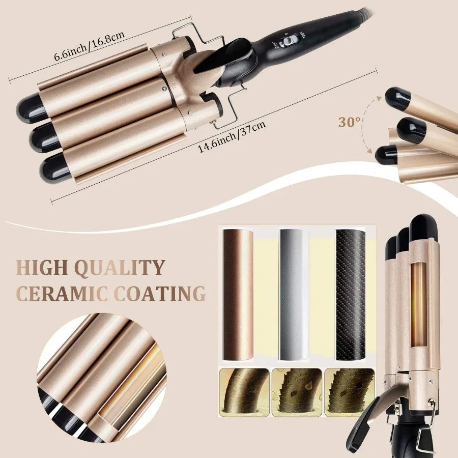 1-Inch 3-Barrel Curling Iron — Ceramic