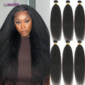 40" Kinky Straight Hair Bundles Virgin Human Hair Weave Bundles 1/3/4 PCS Brazilian Yaki Thick End